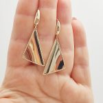 Sárga arany modern háromszög fülbevaló