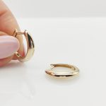 Sárga arany modern karika fülbevaló