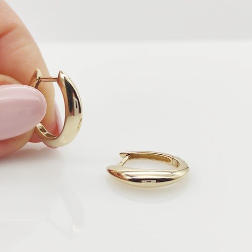 Sárga arany modern karika fülbevaló