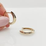 Sárga arany modern karika fülbevaló