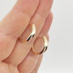 Sárga arany modern karika fülbevaló