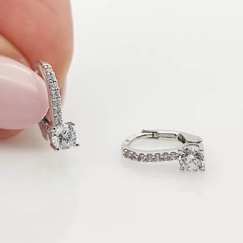 Fehér arany szikrázó köves fülbevaló