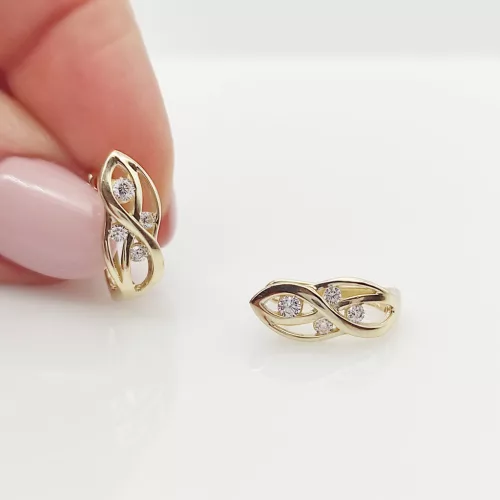 Sárga arany elegáns köves fülbevaló