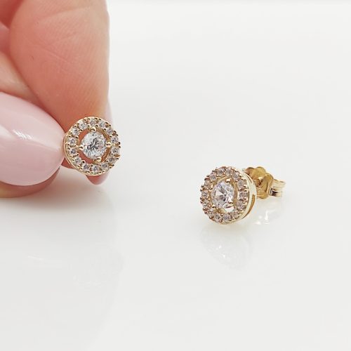 Sárga arany szikrázó köves fülbevaló