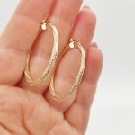 Sárga arany metszett karika fülbevaló