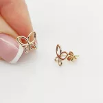 Sárga arany pillangó fülbevaló