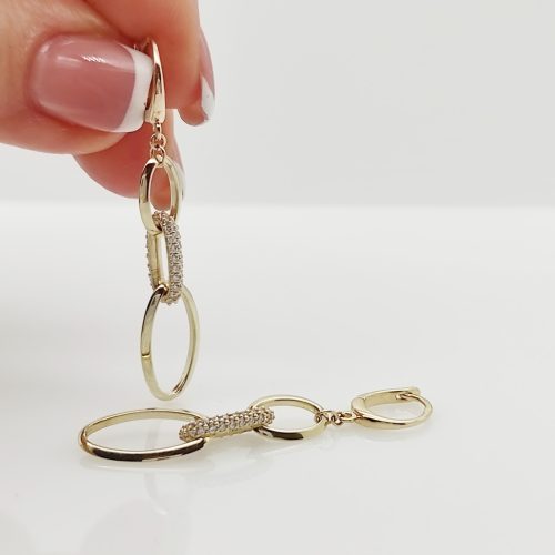 Sárga arany modern fülbevaló