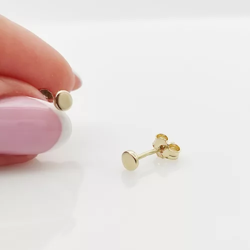 Sárga arany egyszerű tömött kör fülbevaló