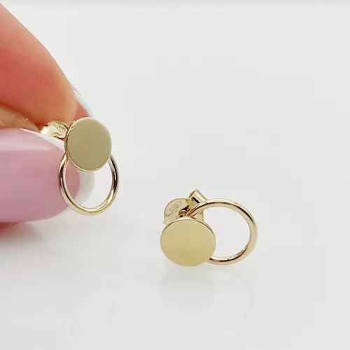 Sárga arany modern dupla karika fülbevaló