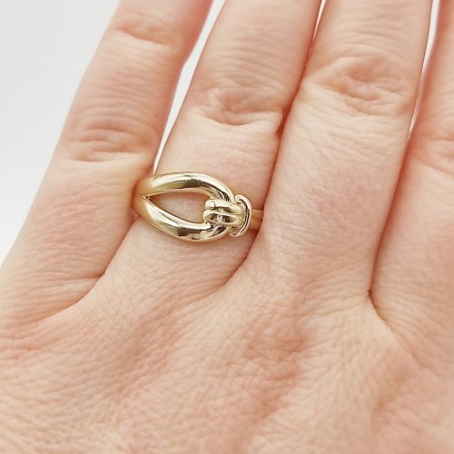 Sárga arany modern csomó gyűrű