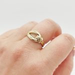 Sárga arany modern csomó gyűrű