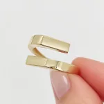 Sárga arany modern nyitott gyűrű