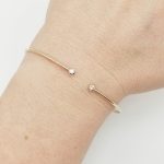 Sárga arany nyitott dupla köves karperec