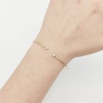 Sárga arany nyitott dupla köves karperec