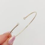 Sárga arany nyitott dupla köves karperec