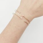 Sárga arany nyitott dupla köves karperec