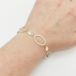 Sárga arany modern karikás karlánc