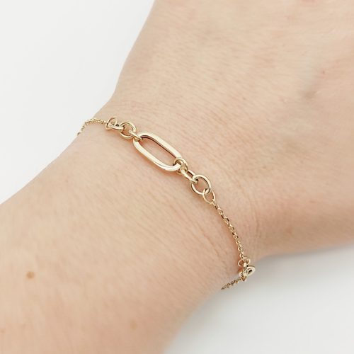 Sárga arany láncszemes karlánc