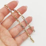 Sárga-fehér arany modern karlánc