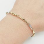 Sárga-fehér arany modern karlánc