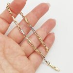 Sárga-fehér arany modern karlánc