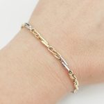 Sárga-fehér arany modern karlánc