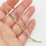 Sárga-fehér arany modern karlánc