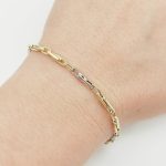 Sárga-fehér arany modern karlánc