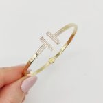 Sárga arany nyitott modern karperec