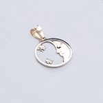 Sárga arany Hold csillagokkal medál