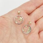 Sárga arany csillag és hold medál