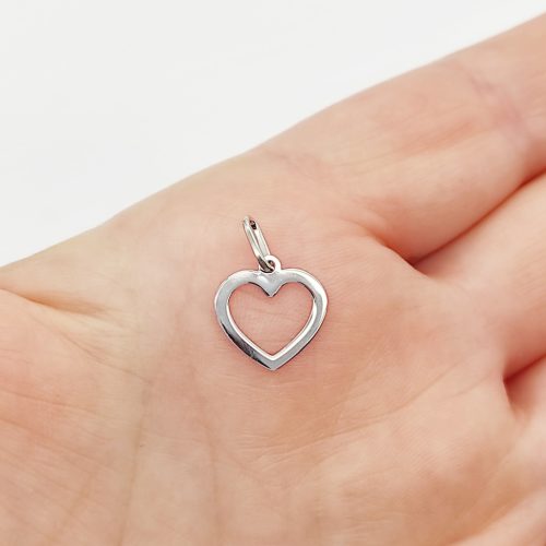 Fehér arany szív medál