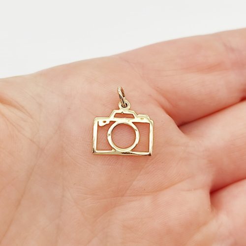 Sárga arany fényképezőgép medál