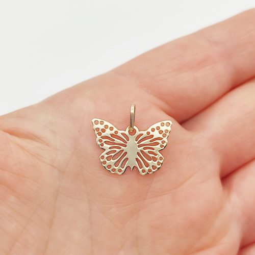 Sárga arany áttört pillangó medál