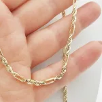 Sárga arany modern csavart nyaklánc