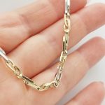 Sárga-fehér arany modern nyaklánc