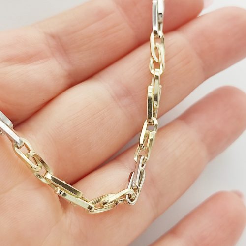 Sárga-fehér arany modern nyaklánc