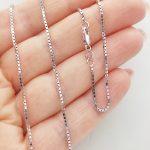 Fehér arany kocka nyaklánc - 55 cm