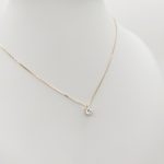 Sárga arany nyaklánc egy köves 4 karmos medállal