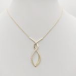 Sárga arany nyaklánc modern medállal