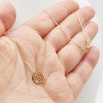 Sárga arany nyaklánc áttört életfa medállal