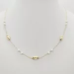 Sárga arany nyaklánc gyöngyökkel