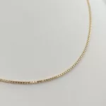 Sárga arany velencei kocka nyaklánc - 38 cm
