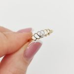 Sárga-fehér arany szívecskés gyűrű