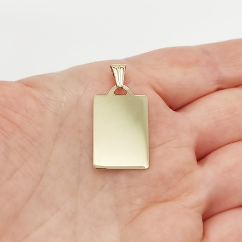 Sárga arany gravírozható téglalap medál