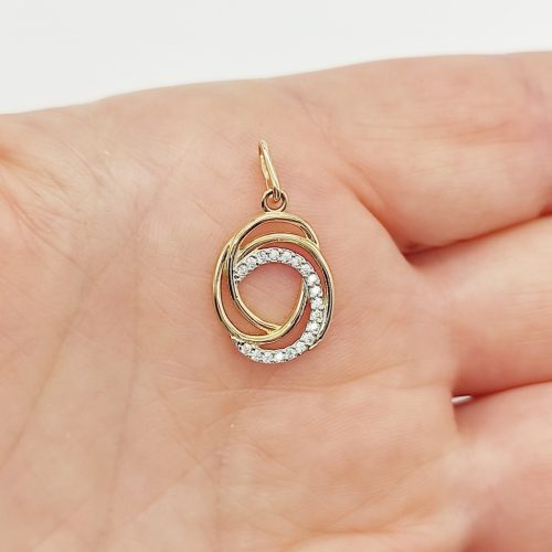 Sárga arany modern köves medál