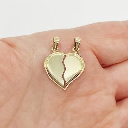 Sárga arany törhető szív medál