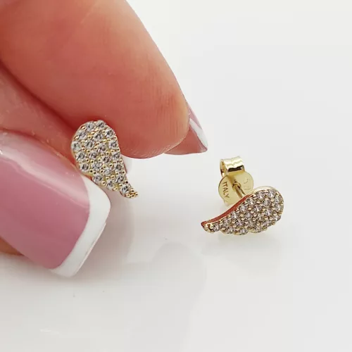 Sárga arany angyalszárny fülbevaló