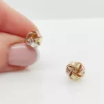 Trikolor metszett csomó fülbevaló