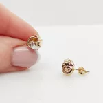 Trikolor metszett csomó fülbevaló